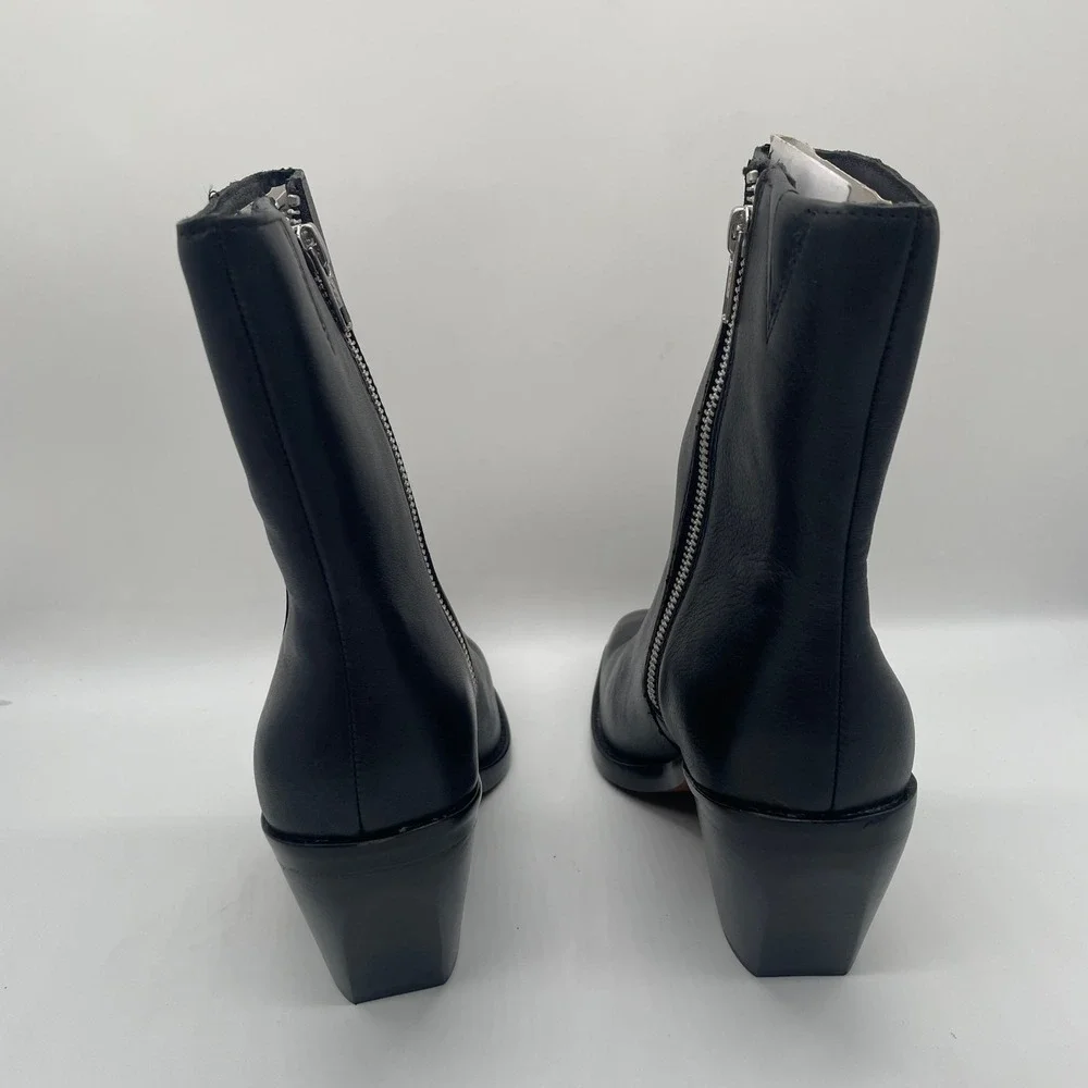NEW Madewell Idris Side Zip Ankle Boot Women‎ Size 9 Black Leather Western OA517